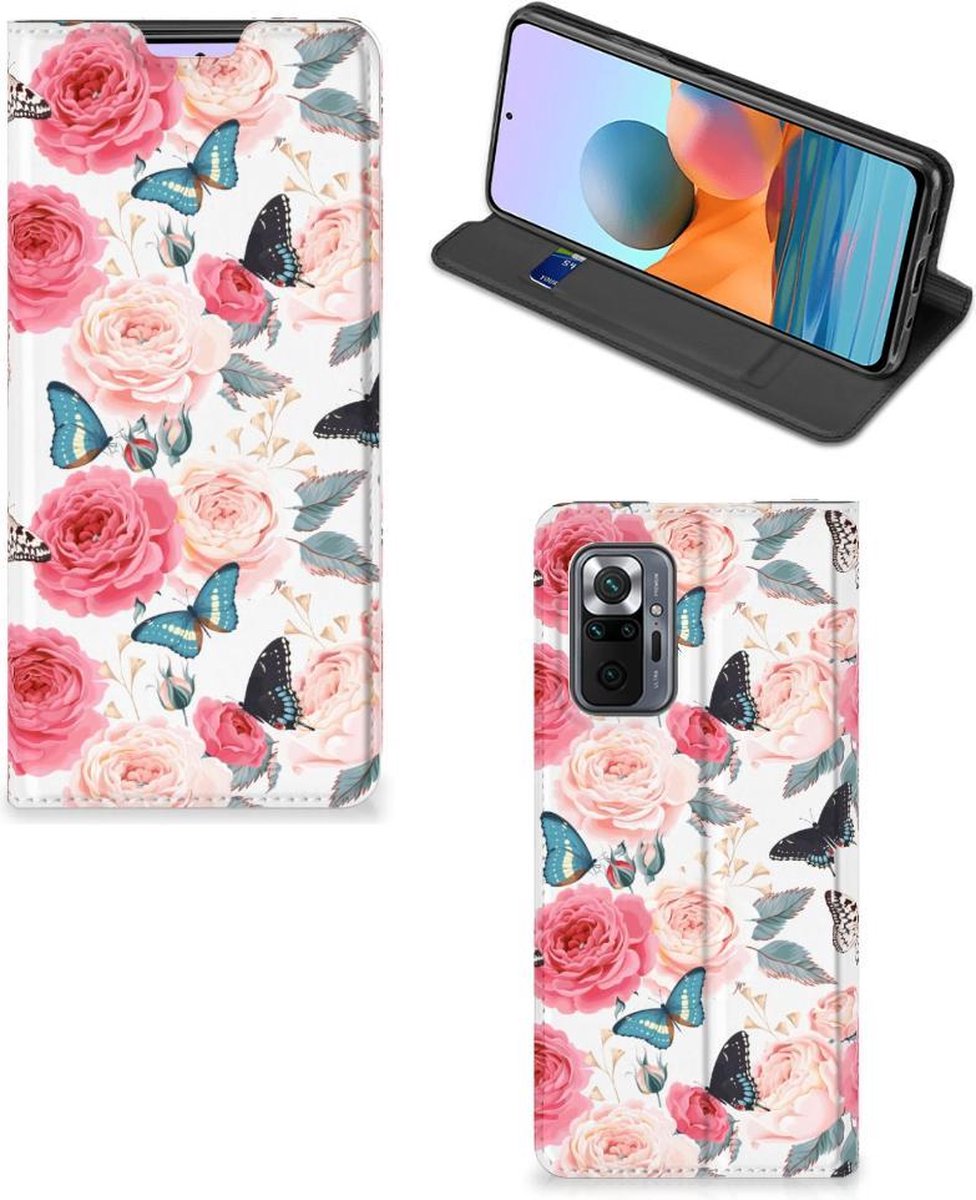 Xiaomi Redmi Note 10 Pro Smart Cover Butterfly Roses