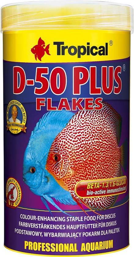 Foto: Tropical discus vlokvoer d 50 plus 250ml aquarium visvoer discusvoer