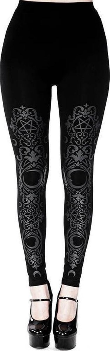 Restyle - Baroque crescent print Legging - XS - Zwart