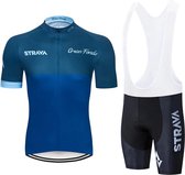 Gran Fondo - wielerkleding - maat M - donkerblauw - wielerset - fiets - shirt - wieleroutfit - fietskleding - fietsshirt - fietsbroek - pro team - racefiets - BMX - wielrennen - Mountainbike 