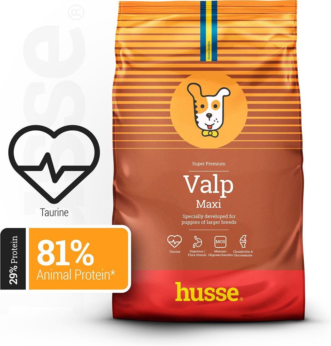 Husse Valp Maxi - puppy voer - Hondenvoer - 15 kg