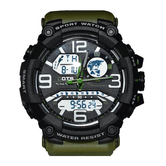 Horloge Jong 3D ontwerp Gaming Gamers Waterdicht Groen bandje T8092G |  bol.com