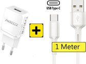2x Oplaadstekker voor Samsung met USB-C Kabel | 1 Meter | USB Power oplader met USB-C Kabel |  Samsung S21 / S20 USB Samsung Fast Charge |Snellader Samsung S21 Ultra / Plus / S20 Ultra / Plus
