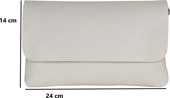 AmbraModa GLX11 - Sac à bandoulière, pochette, sac pour téléphone en cuir véritable avec bandoulière amovible et réglable, adapté aux téléphones portables et tablettes jusqu'à 7 pouces. Argent métallisé