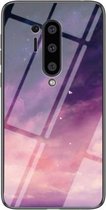 Voor OnePlus 8 Pro Sterrenhemel Geschilderd Gehard Glas TPU Schokbestendig Beschermhoes (Dream Sky)