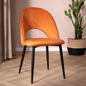 Velvet stoel koper met open rugleuning