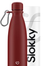 Slokky - Matte Red Thermosfles, Dop & Karabijnhaak - 500ml