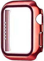 Apple Watch 44MM Full Cover Bumper Hoesje + Screenprotector - Kunststof - TPU - Apple Watch Case - Rood
