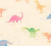 DINOSAURUS BEHANG | Kinderkamer - bont beige roze blauw groen - A.S. Création Little Love