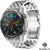 Stalen Smartwatch bandje - Geschikt voor  Huawei Watch GT stalen draak band - zilver - 42mm - Strap-it Horlogeband / Polsband / Armband