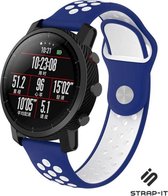 Siliconen Smartwatch bandje - Geschikt voor  Xiaomi Amazfit Pace sport band - blauw/wit - Strap-it Horlogeband / Polsband / Armband