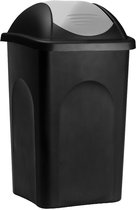 Deuba Poubelle noir / argent 60 litres