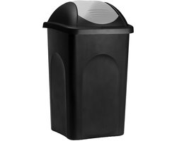 Deuba Poubelle noir / argent 60 litres