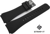 Siliconen Smartwatch bandje - Geschikt voor Strap-it 22mm horlogeband siliconen - Quick release watch strap - zwart - Strap-it Horlogeband / Polsband / Armband