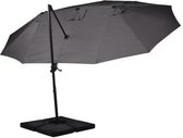 Nancy's Ensley Parasol - Marktparasol - Grote Parasol - Dubbele Parasol - Waterafstotend - Polyester - Bruin/Grijs - 460 x 270 x 250 cm