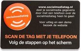 Socialmediatag (oranje) Contactloos socials delen - Social Media - NFC Sticker - NFC Tags - Visitekaartje - Telefoon Sticker