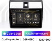 CarPlay Suzuki Swift 2005-2010 Android 10 Système de navigation et multimédia Bluetooth USB WiFi 2 + 32 Go