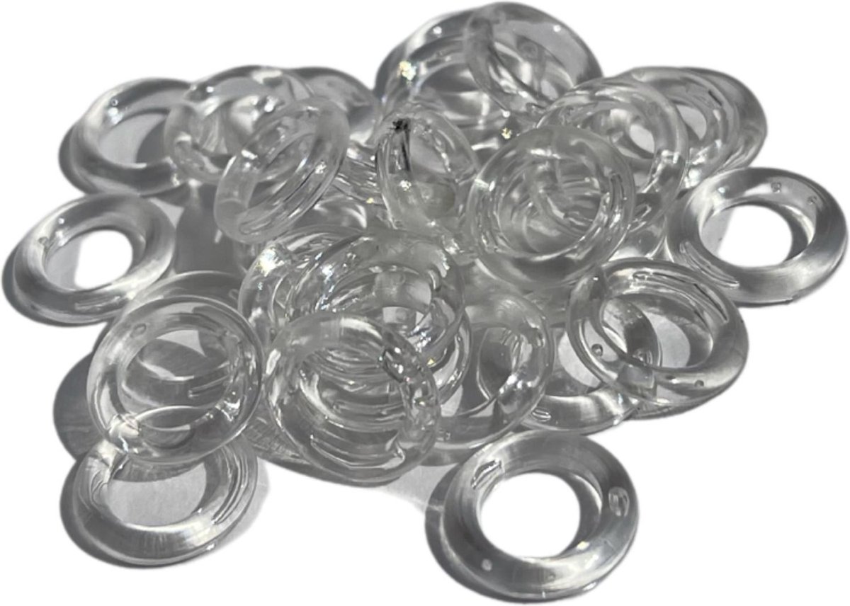 Gordijnringen Transparant 8 x 13 mm - 100 stuks - UV Bestendig - Gordijn Ringen