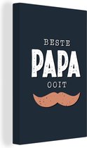 Tableau Peinture Toile Best Dad Ever - Proverbes - Cadeau Papa - Citation - Vaderdag - 120x180 cm - Décoration murale XXL - Cadeau Vaderdag - Cadeau - Cadeau Pour Lui - Astuce - Homme