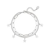 Armband chains and moons zilver