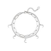 Armband chains and stars zilver