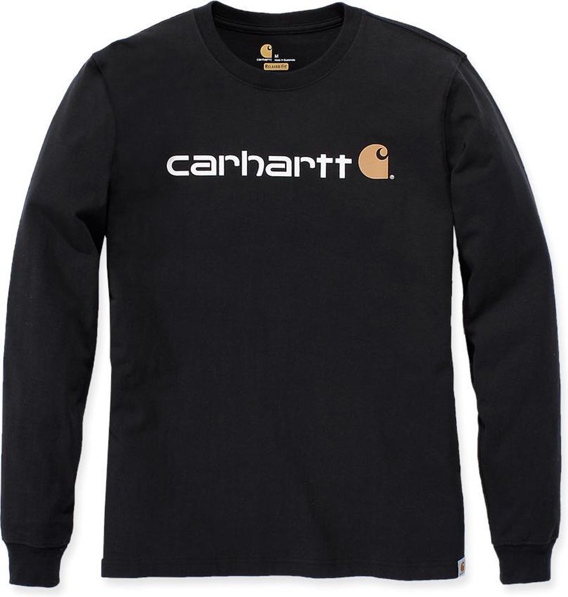 Carhartt 104107 Core Logo Longsleeve T-Shirt - Relaxed Fit - Black - M