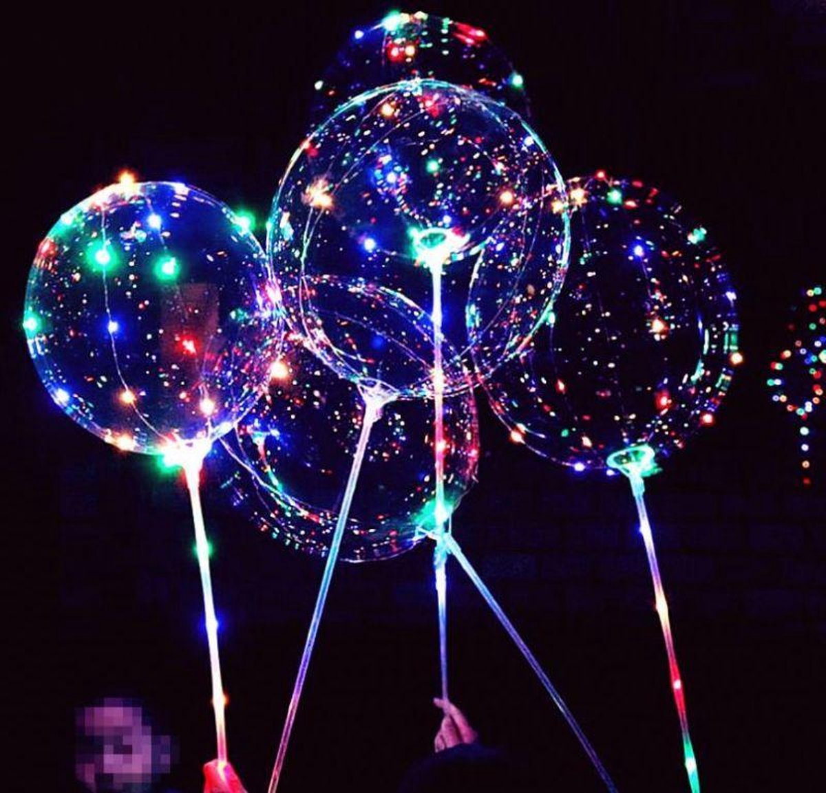 Ballon LED 5 pièces XL - multicolore - 40 cm - ballon lumineux avec  lumières