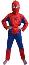 Spiderman Pak – Verkleedpak Jongens – Verkleedkleding – Kinderkostuum – Kind 6-8 jaar – 122-134 – Rood / Blauw