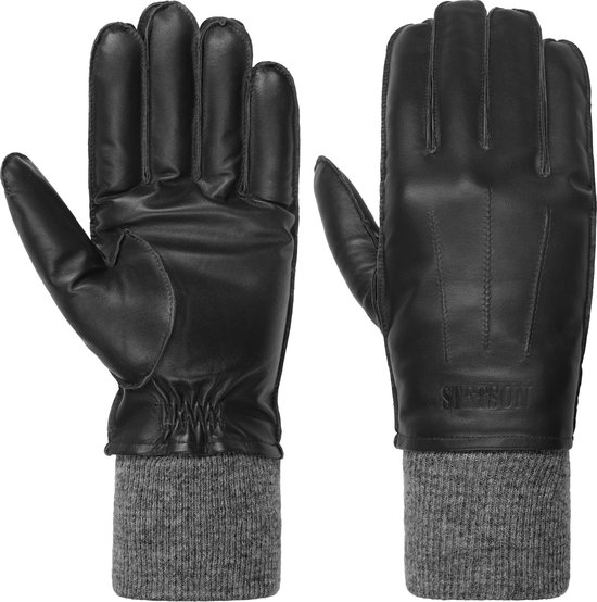 Stetson leren handschoenen glacés sheepskin met wollen voering kleur zwart  maat 9 L | bol