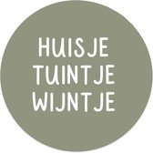 Muurcirkel huisje tuintje wijntje groen Ø 60 cm / Forex