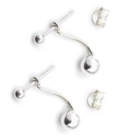 Zilveren oorstekers met losse hanger met bolletje
