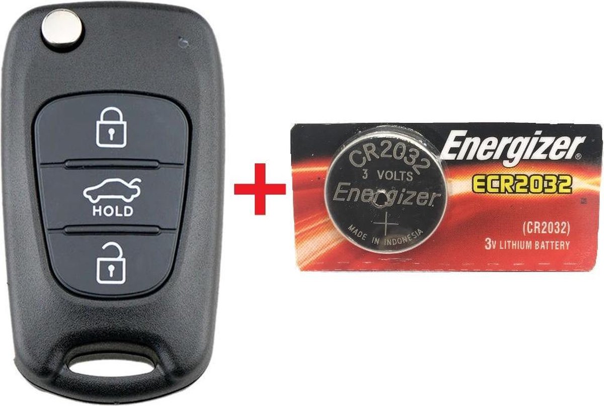 Autosleutel 3 knoppen + Batterij CR2032 geschikt voor Hyundai sleutel  (O3B)/ Accent /... | bol.com