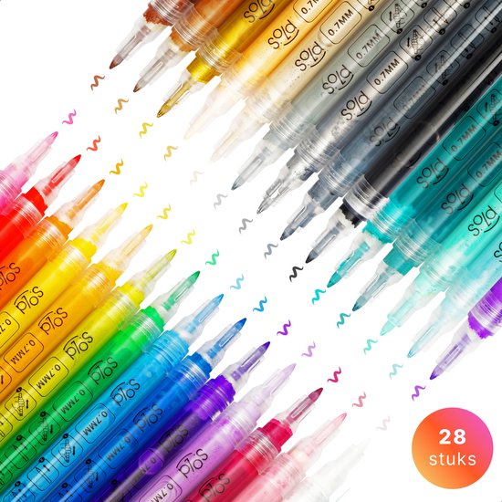 Afbeelding van Stiften - Verfstiften - Acrylverf - Acryl stiften - Happy Stones - 28 kleuren
