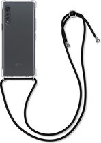 kwmobile telefoonhoesje compatibel met LG Velvet - Hoesje met koord - Back cover in transparant