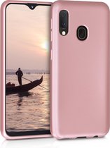 kwmobile telefoonhoesje voor Samsung Galaxy A20e - Hoesje voor smartphone - Back cover in metallic roségoud