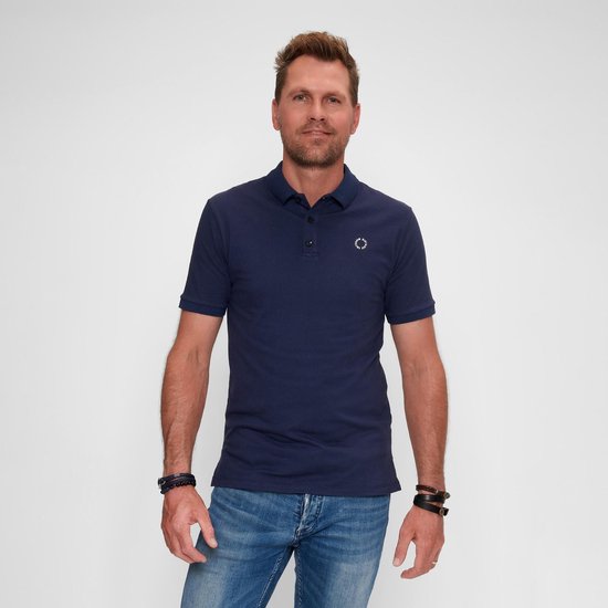 Blue Black Amsterdam Heren Polo Lars - Donkerblauw - Maat S