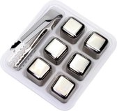 Luxe Whisky stones set - 6 Whisky stenen - Ice buses - Met Tang - Herbruikbare ijsblokjes