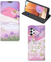 Smartphone Hoesje Cadeautjes voor Vrouwen Geschikt voor Samsung Galaxy A32 5G Enterprise Editie | Geschikt voor Samsung A32 4G Book Style Case Bird Flying