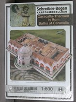 Modelbouw in karton, bouwplaat Romeins badhuis, schaal 1/600