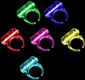 Glow in the dark ringen - set 6 stuks - ring - sier - feest - GLOW