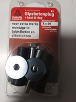Deltafix gipsbetonplug rubber 8 x 50 x 18 2 sets