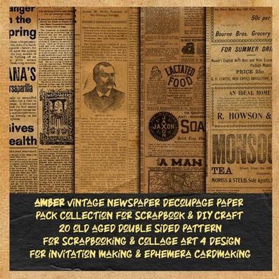 Ephemera Vintage Scrapbook Paper Pad 8x8 Scrapbooking Kit for