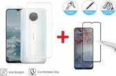 2-In-1 Screenprotector Hoesje Bescherming Protector Set Geschikt Voor Nokia G20 - Full Cover 3D Edge Tempered Glass Screen Protector Met Siliconen Back Bescherm Hoes Cover Case - D