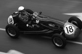 Dibond - Auto - Race wagen in zwart / wit - 50 x 75 cm.