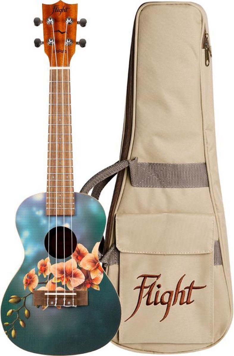 Flight Art Series AUC-33 Orchid concert ukelele met gigbag