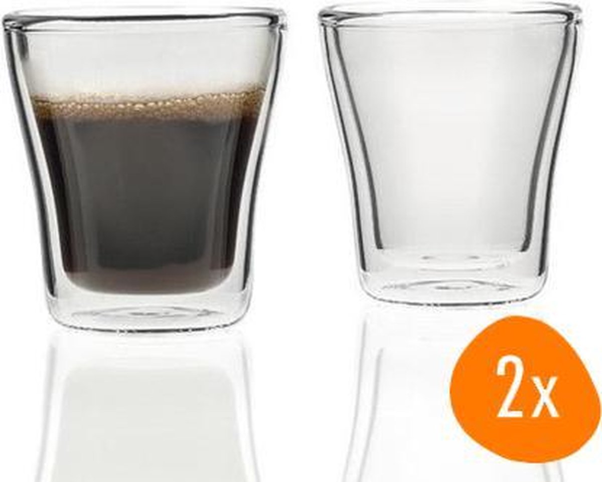 Beringstraat Sui Rijke man Leonardo Duo Dubbelwandig koffieglas - Set van 2 glazen | bol.com