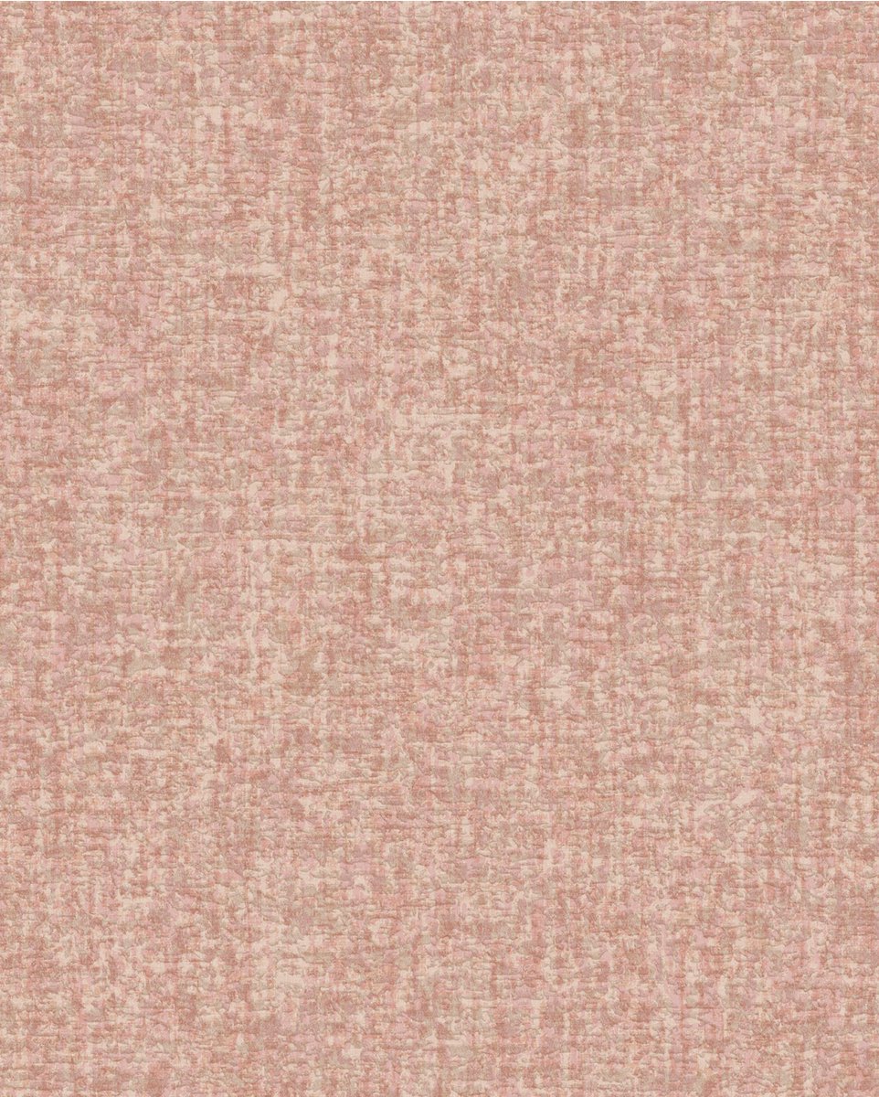 Textiel look behang Profhome DE120054-DI vliesbehang hardvinyl warmdruk in reliëf gestempeld in textiel look mat roze beige 5,33 m2