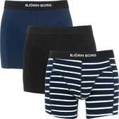 Björn Borg 3P single stripe zwart & blauw - XL