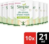 Simple Kind to Skin Stress Gezichtsmasker - 20 stuks - Voordeelverpakking