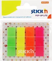 Stick'n film index tabs, 45 x 12mm, 20 vel/pad, 4 indexen/houder, neon kleuren, totaal 80 index in houder